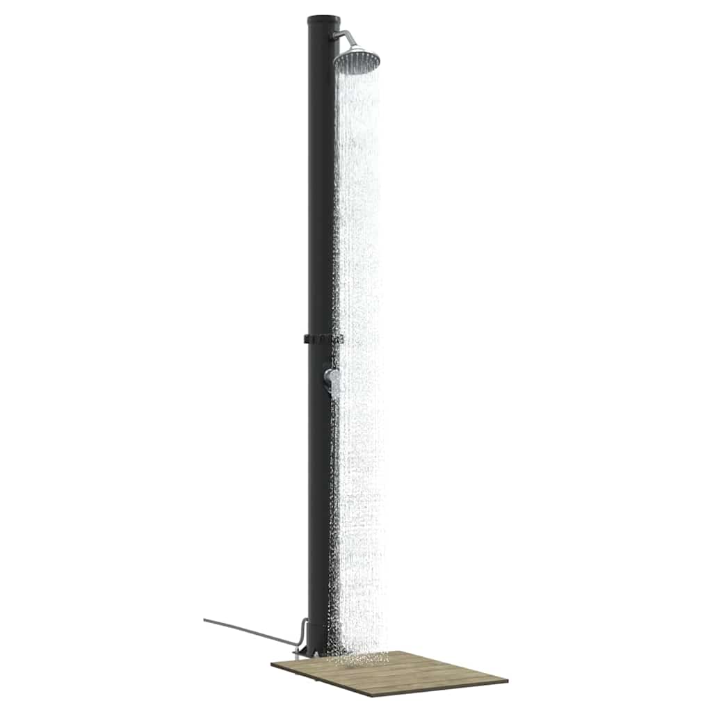 Chuveiro Solar para Exterior Preto 217 cm PVC, alumínio