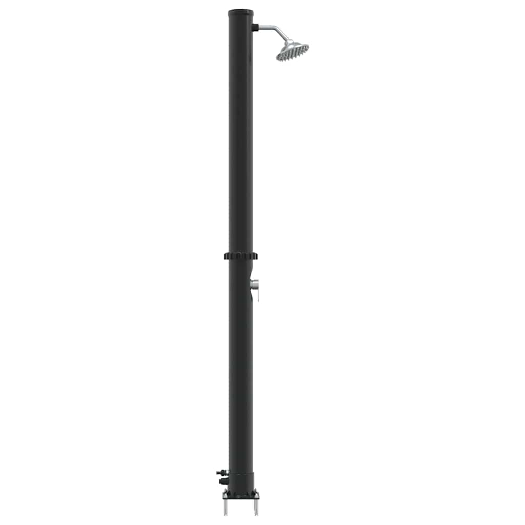 Chuveiro Solar para Exterior Preto 217 cm PVC, alumínio