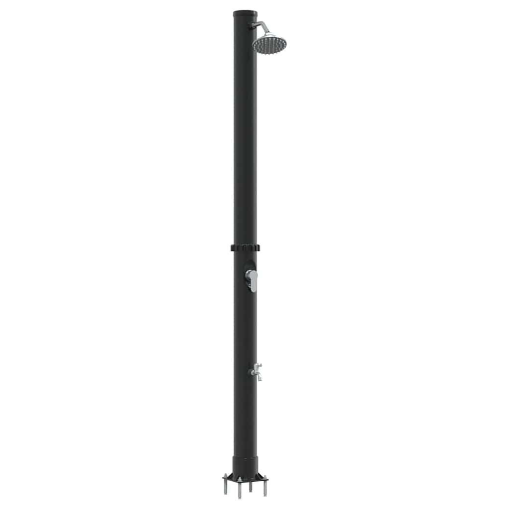 Chuveiro Solar para Exterior Preto 217 cm PVC, alumínio