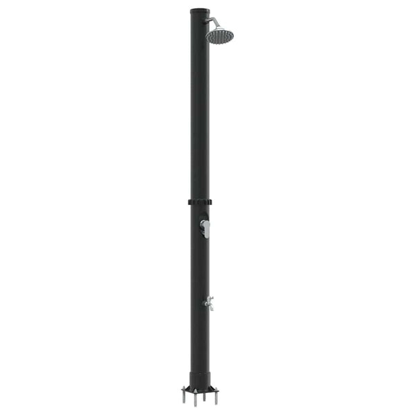 Chuveiro Solar para Exterior Preto 217 cm PVC, alumínio