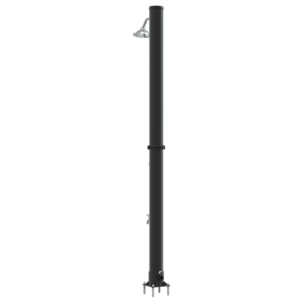 Chuveiro Solar para Exterior Preto 217 cm PVC, alumínio