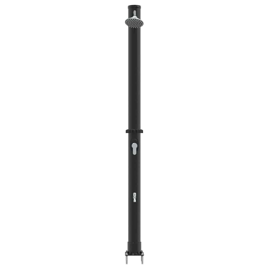 Chuveiro Solar para Exterior Preto 217 cm PVC, alumínio