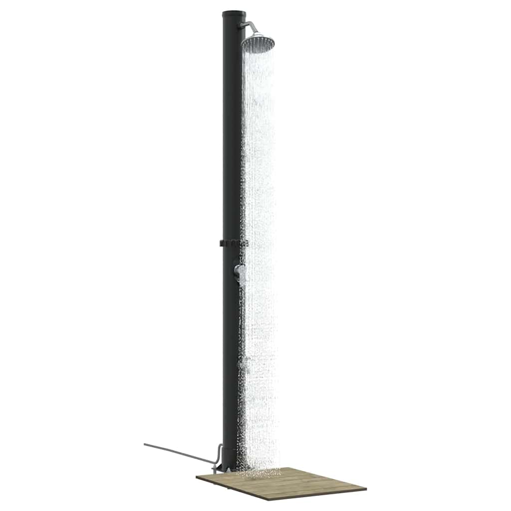 Chuveiro Solar para Exterior Preto 217 cm PVC, alumínio