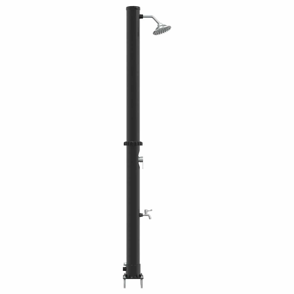 Chuveiro Solar para Exterior Preto 217 cm PVC, alumínio