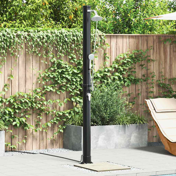 Chuveiro Solar para Exterior Preto 217 cm PVC, alumínio