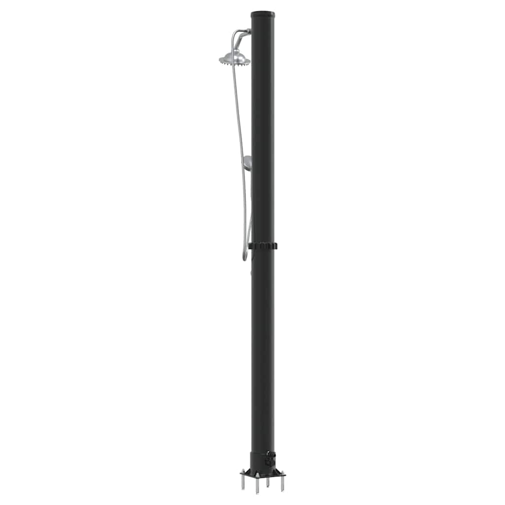 Chuveiro Solar para Exterior Preto 217 cm PVC, alumínio