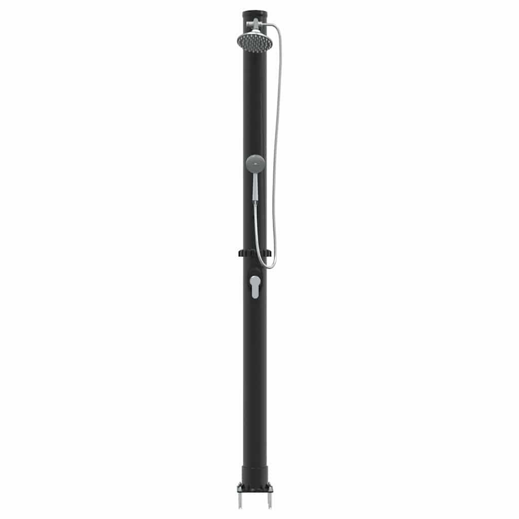 Chuveiro Solar para Exterior Preto 217 cm PVC, alumínio