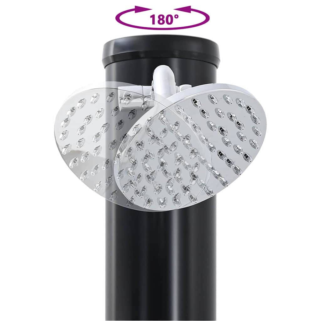 Chuveiro Solar para Exterior Preto 217 cm PVC, alumínio