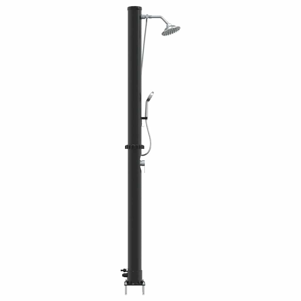 Chuveiro Solar para Exterior Preto 217 cm PVC, alumínio
