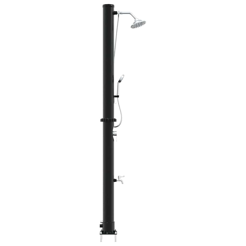 Chuveiro Solar para Exterior Preto 217 cm PVC, alumínio