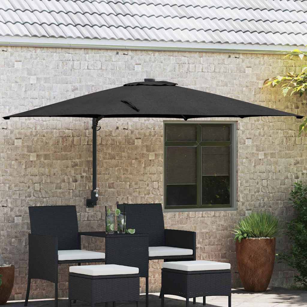 Guarda-sol de Jardim Preto 248,5 x 247,5 x 160 cm