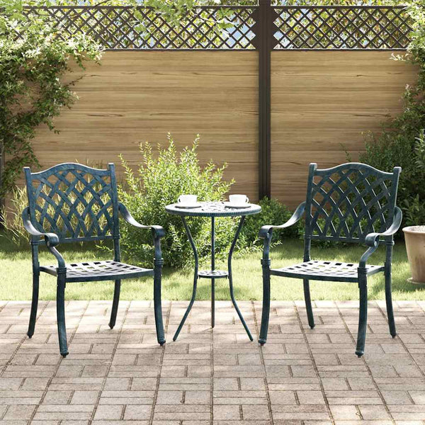 Cadeira de Jardim 2 pcs Verde 55 x 56.5 x 91cm Alumínio