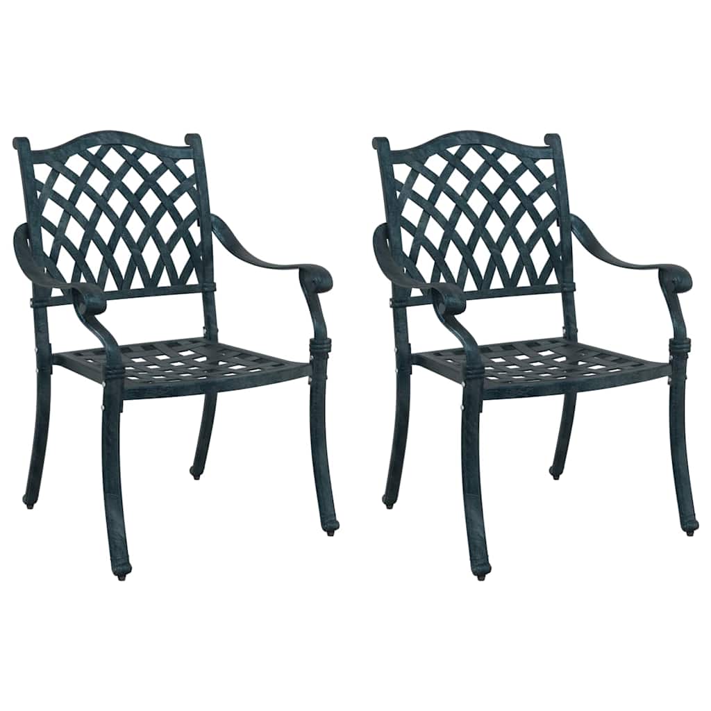 Cadeira de Jardim 2 pcs Verde 55 x 56.5 x 91cm Alumínio