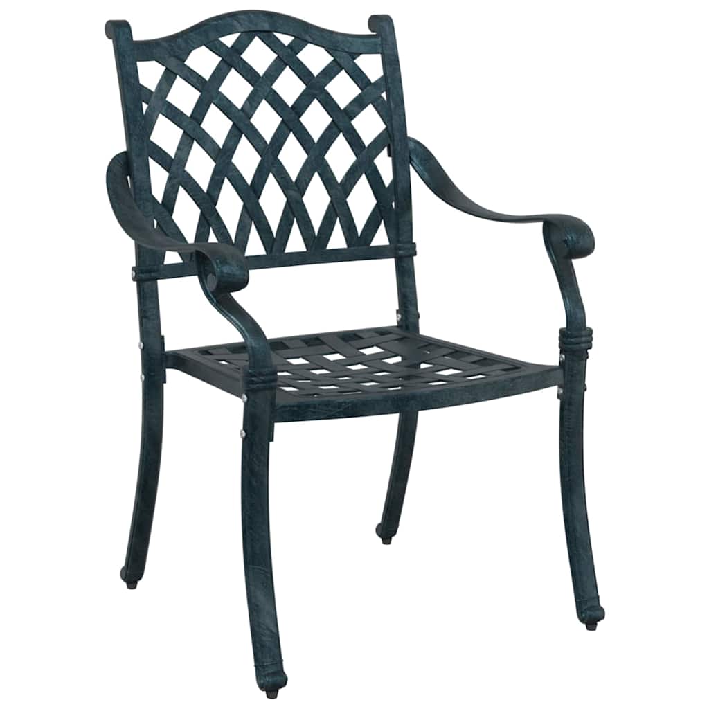 Cadeira de Jardim 2 pcs Verde 55 x 56.5 x 91cm Alumínio