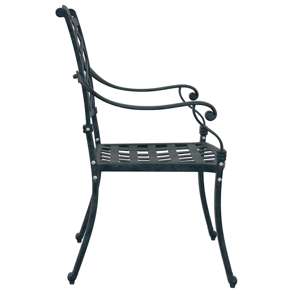 Cadeira de Jardim 2 pcs Verde 55 x 56.5 x 91cm Alumínio