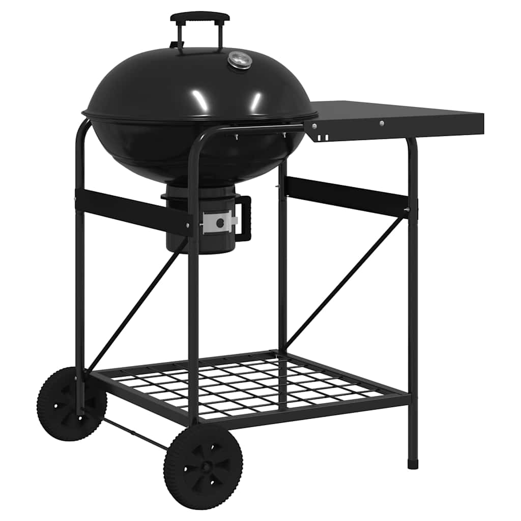 Churrasqueira ao ar livre com roda Preto 96 x 72 x 113 cm Metal