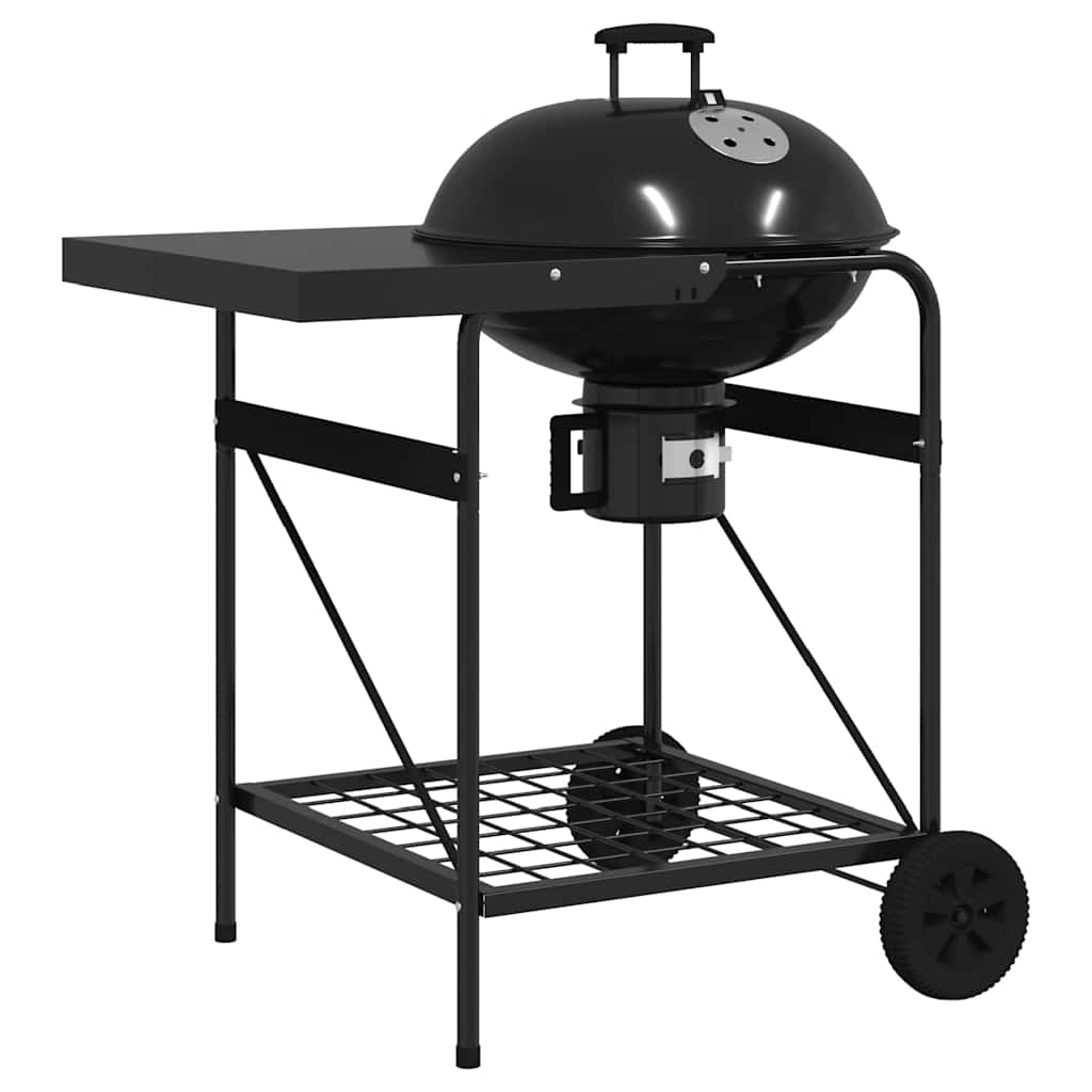 Churrasqueira ao ar livre com roda Preto 96 x 72 x 113 cm Metal