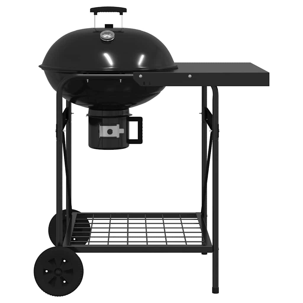 Churrasqueira ao ar livre com roda Preto 96 x 72 x 113 cm Metal