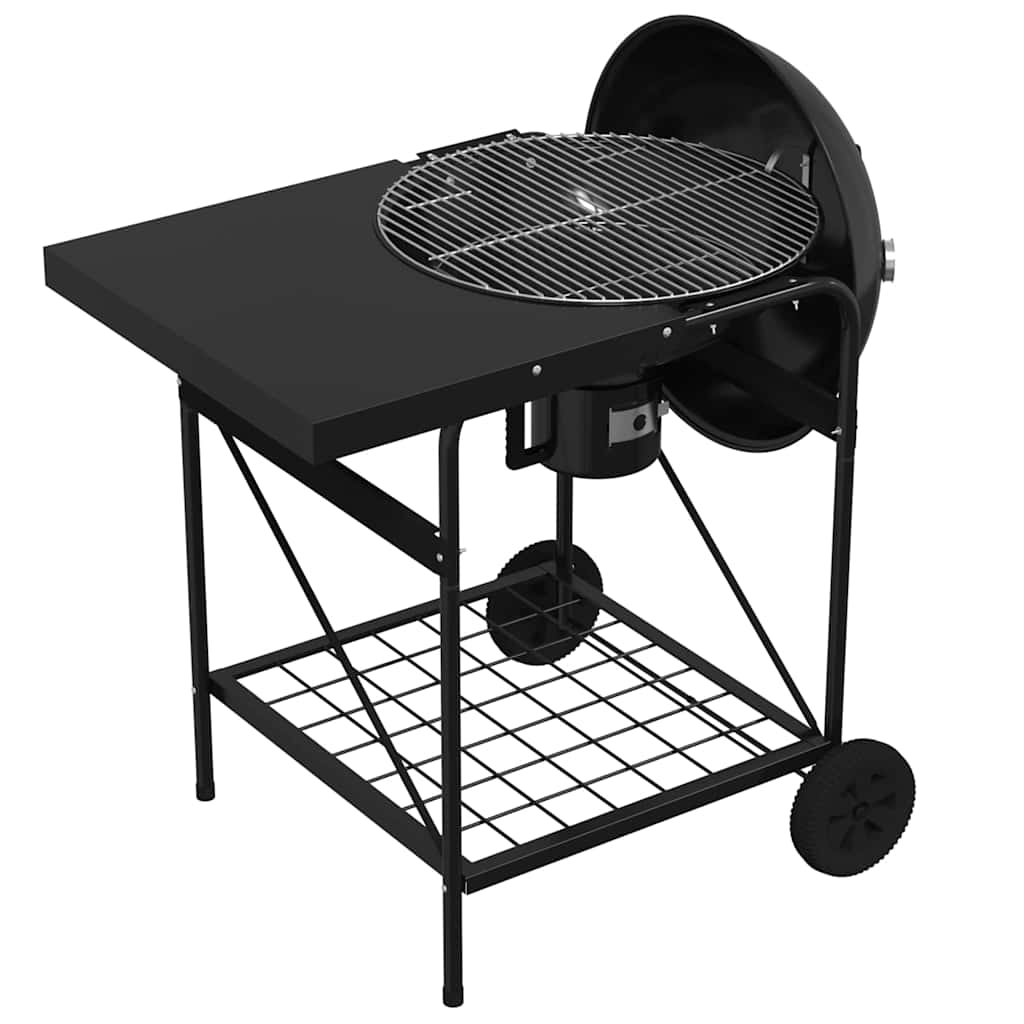 Churrasqueira ao ar livre com roda Preto 96 x 72 x 113 cm Metal