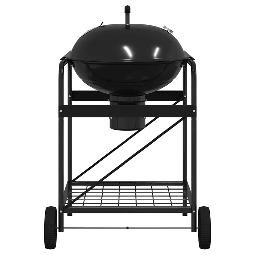 Churrasqueira ao ar livre com roda Preto 96 x 72 x 113 cm Metal