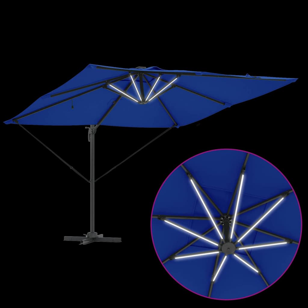 Guarda-sol azul ciano 286 x 285 x 270 cm Alumínio
