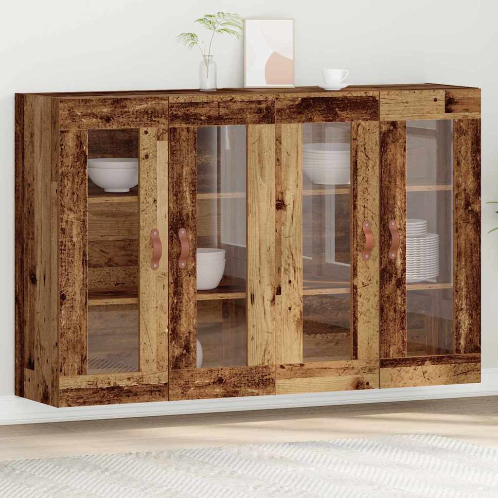 Armário de parede 2 pcs Madeira antiga 69.5 x 34 x 90 cm