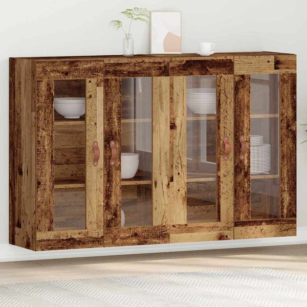 Armário de parede 2 pcs Madeira antiga 69.5 x 34 x 90 cm