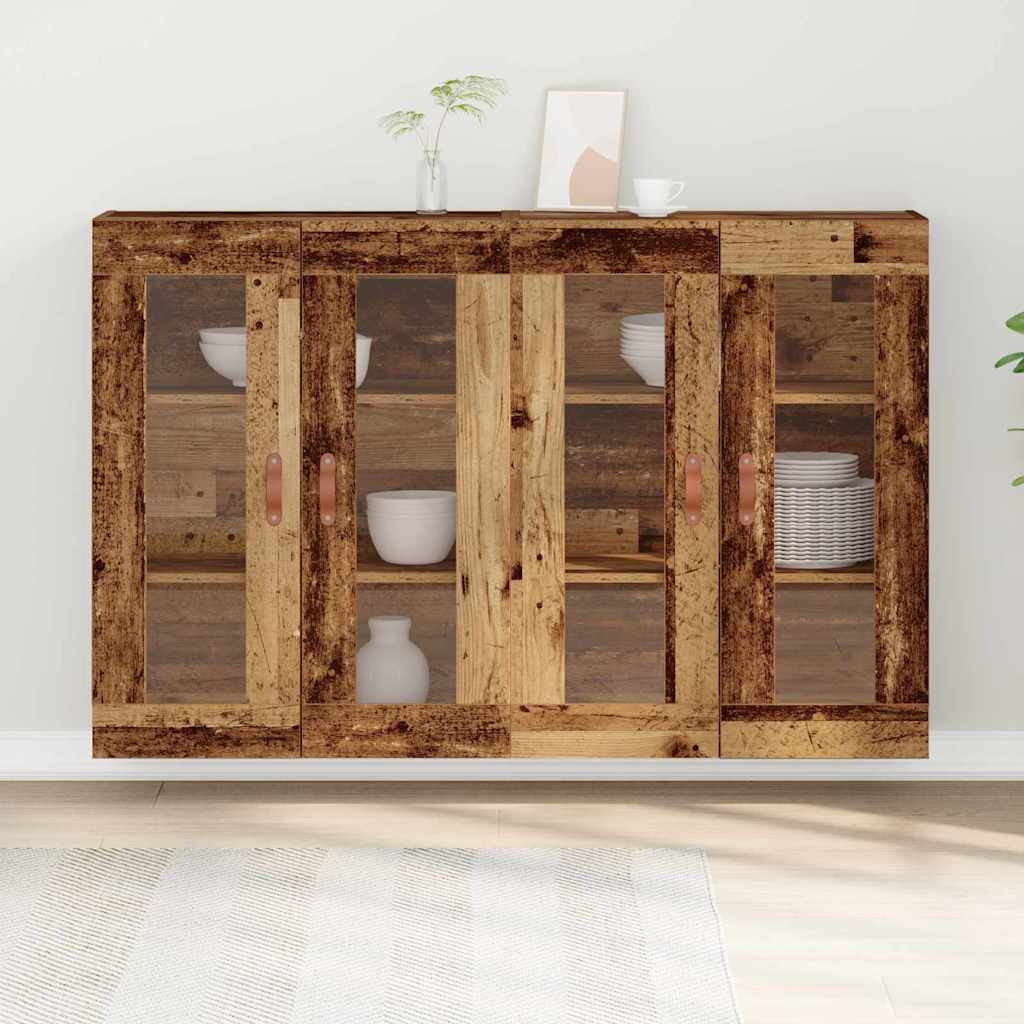 Armário de parede 2 pcs Madeira antiga 69.5 x 34 x 90 cm