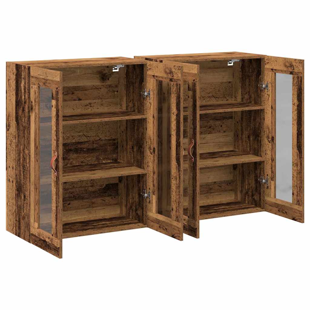 Armário de parede 2 pcs Madeira antiga 69.5 x 34 x 90 cm