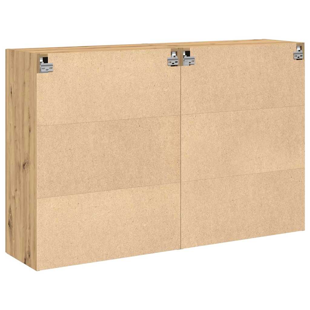 Armário de parede 2 pcs carvalho artisiano 69.5 x 34 x 90 cm