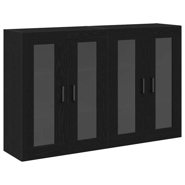 Armário de parede 2 pcs Carvalho preto 69.5 x 34 x 90 cm