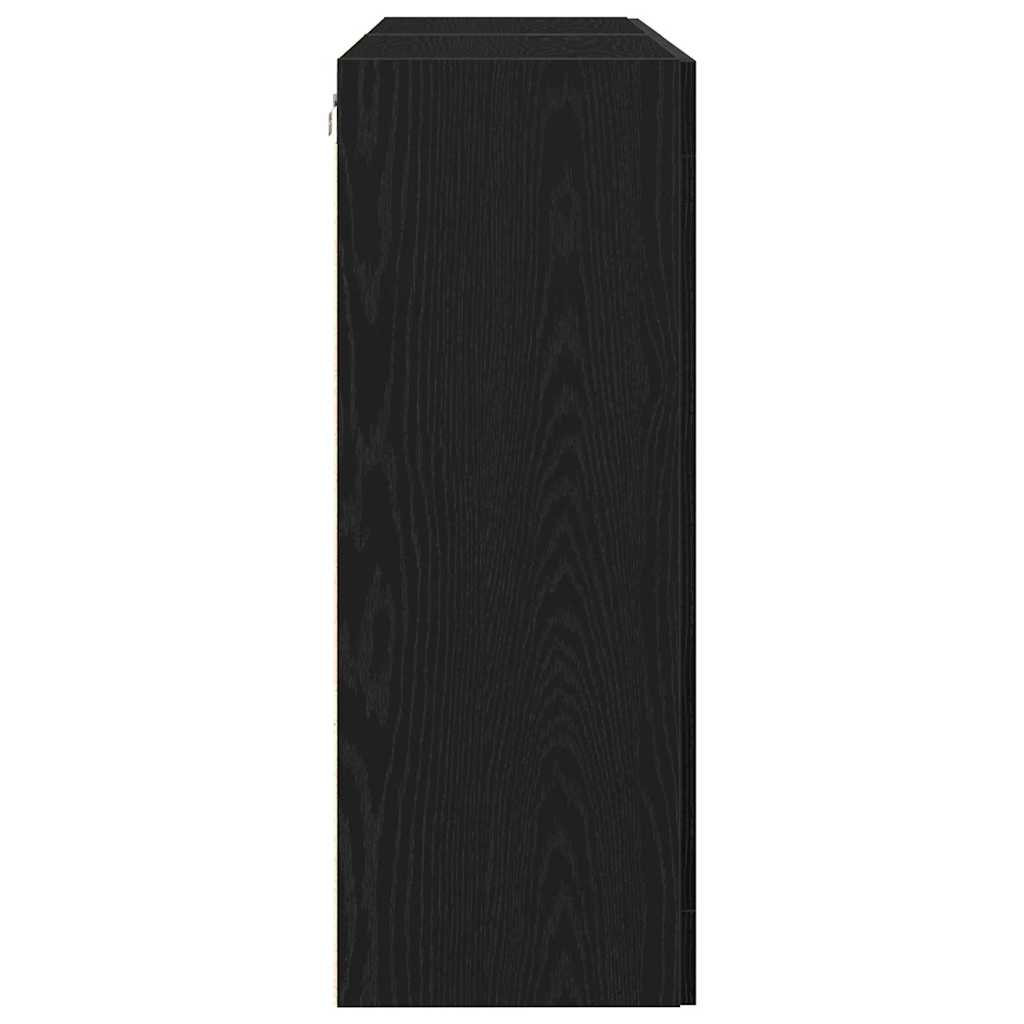 Armário de parede 2 pcs Carvalho preto 69.5 x 34 x 90 cm