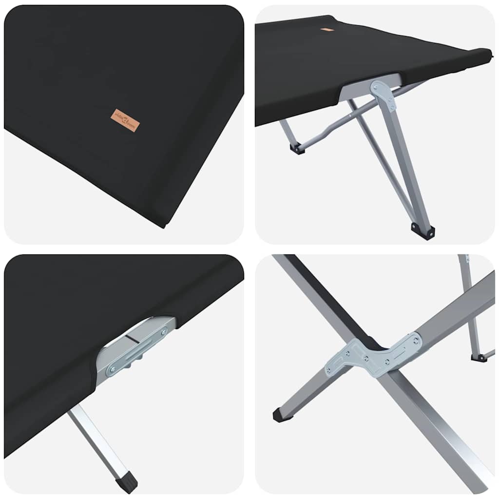 Cama de Camping Dobrável Preto 62 x 194 x 42 cm Tecido Oxford