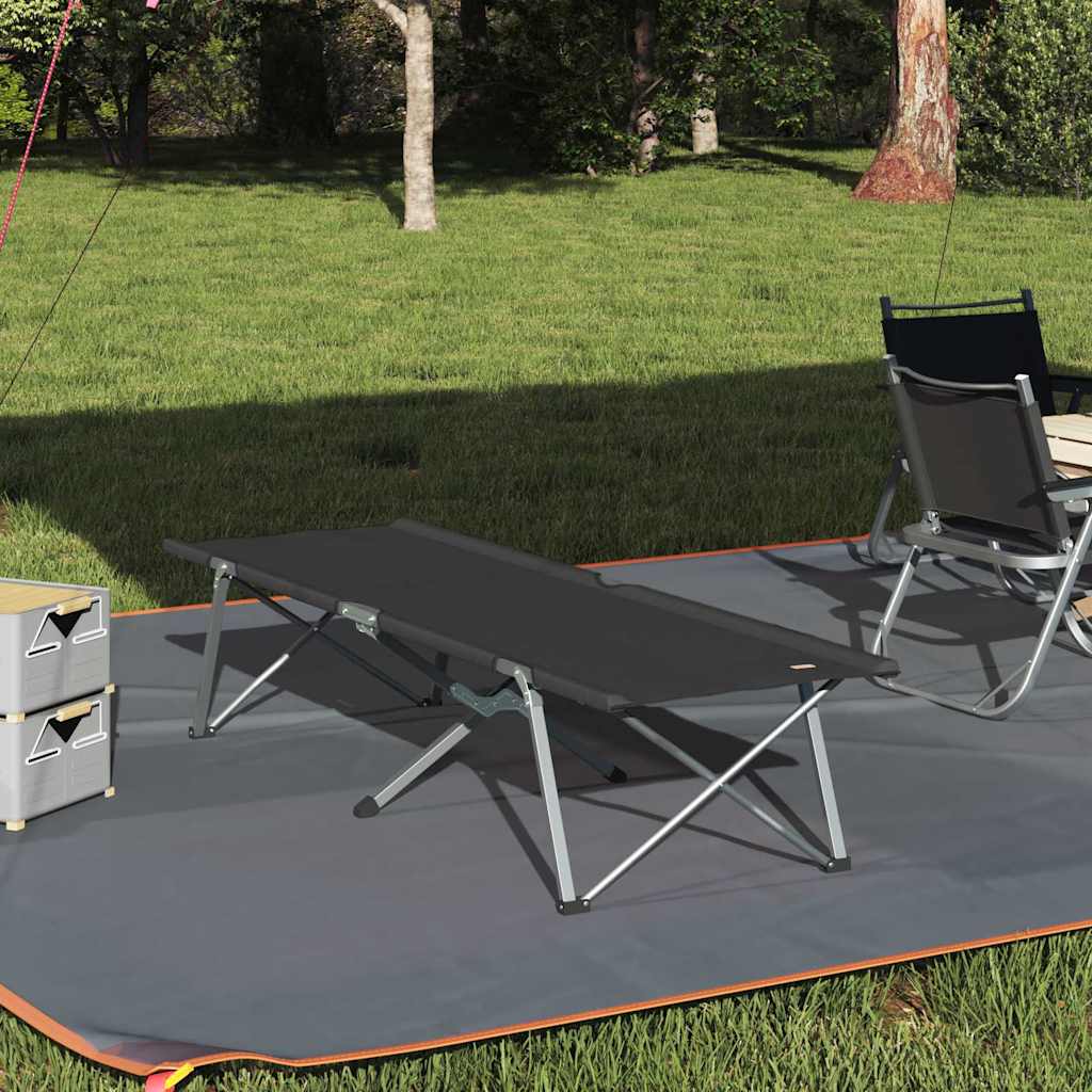 Cama de Camping Dobrável Preto 62 x 194 x 42 cm Tecido Oxford