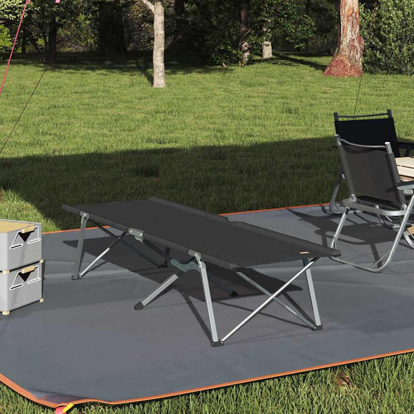 Cama de Camping Dobrável Preto 62 x 194 x 42 cm Tecido Oxford