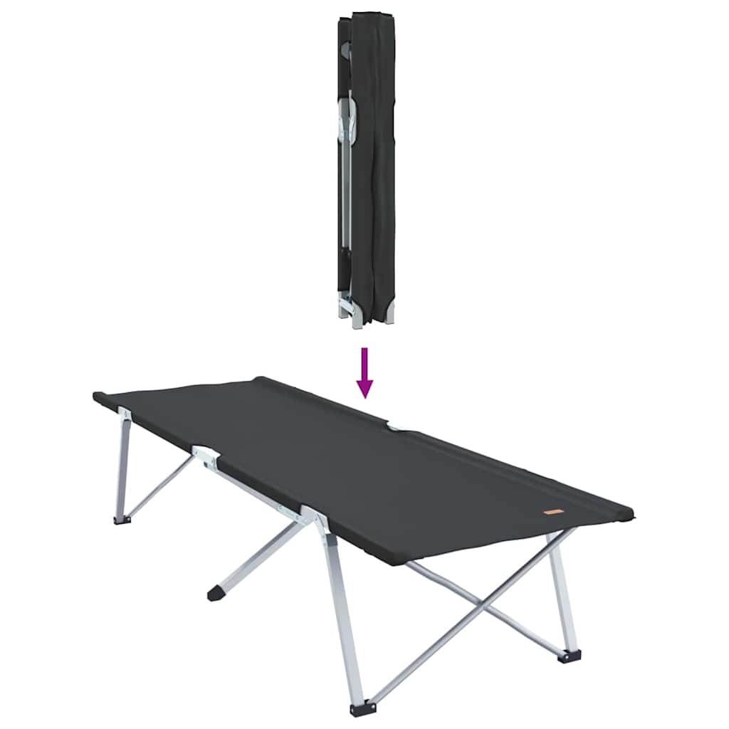 Cama de Camping Dobrável Preto 62 x 194 x 42 cm Tecido Oxford