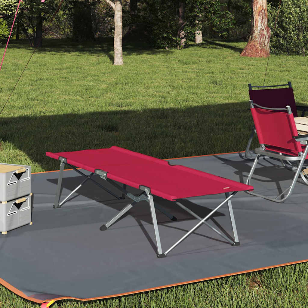 Cama de Camping Dobrável Manual Vermelho 62 x 194 x 42 cm