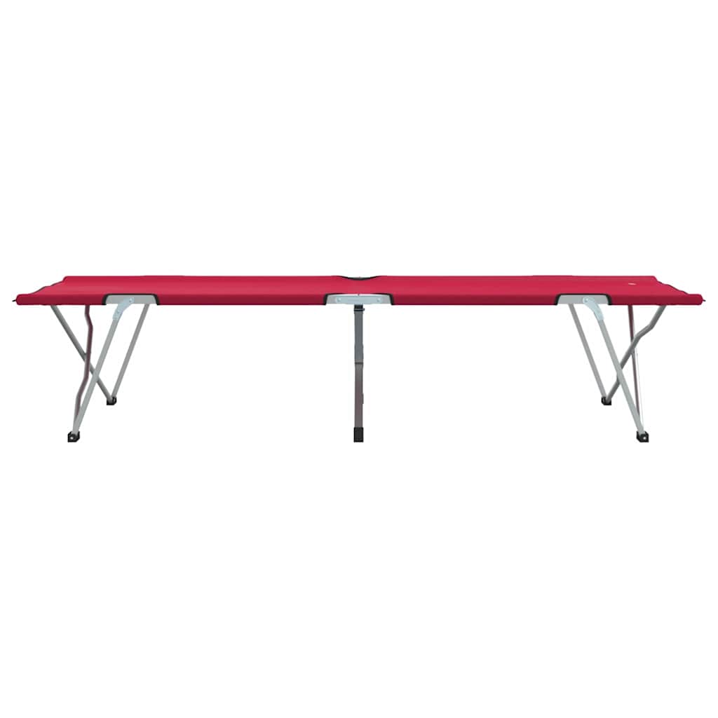 Cama de Camping Dobrável Manual Vermelho 62 x 194 x 42 cm