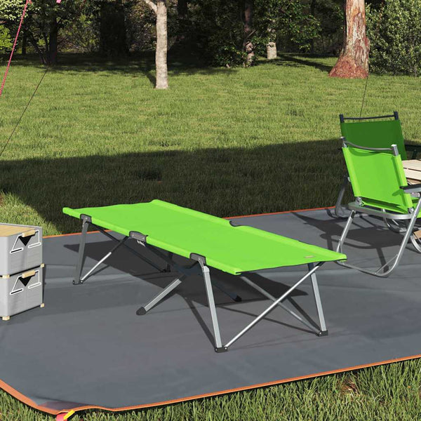 Cama de Camping Dobrável Manual Verde-escuro 62 x 194 x 42 cm