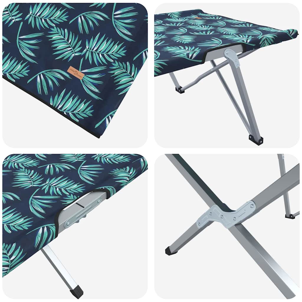 Cama de Camping Dobrável Padrão de folhas 62 x 194 x 42 cm