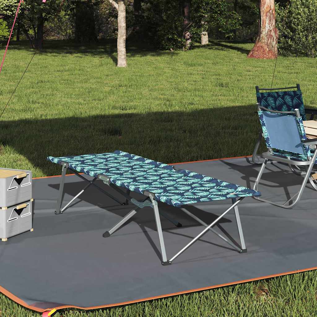 Cama de Camping Dobrável Padrão de folhas 62 x 194 x 42 cm