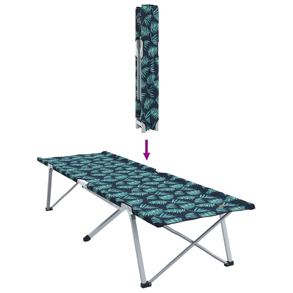 Cama de Camping Dobrável Padrão de folhas 62 x 194 x 42 cm