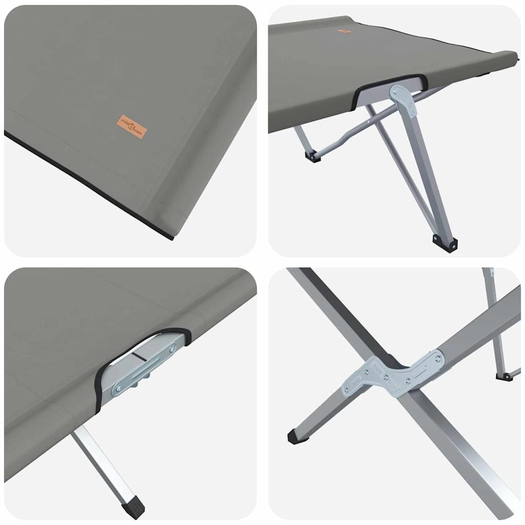Cama de Camping Dobrável Manual 2 pcs Cinzeto 62 x 194 x 42 cm