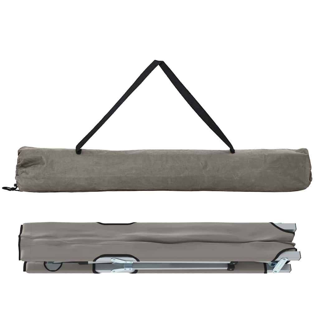 Cama de Camping Dobrável Manual 2 pcs Cinzeto 62 x 194 x 42 cm