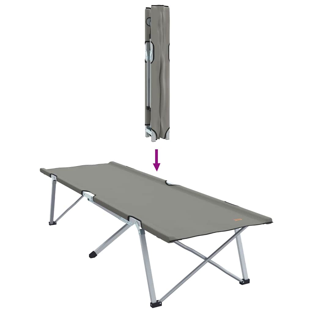 Cama de Camping Dobrável Manual 2 pcs Cinzeto 62 x 194 x 42 cm