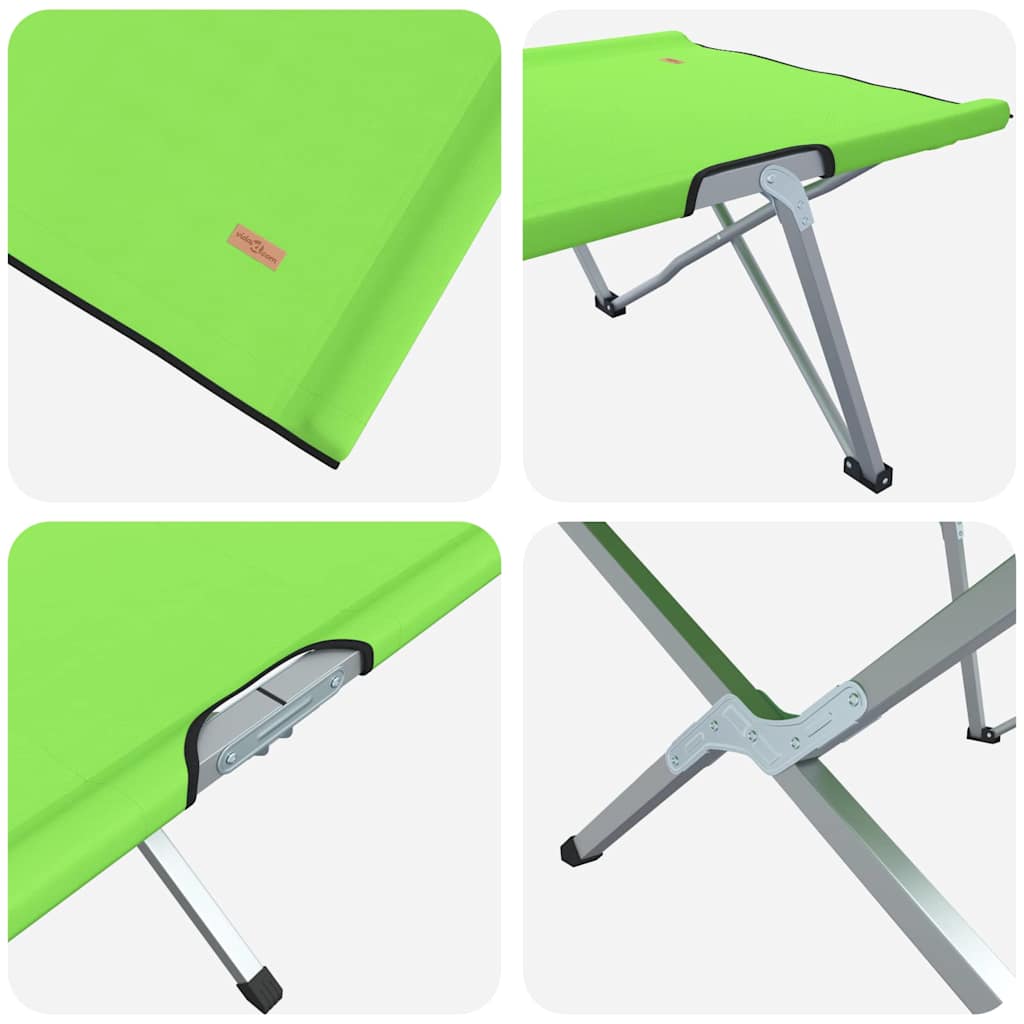 Cama de Camping Dobrável 2 pcs Verde-escuro 62 x 194 x 42 cm