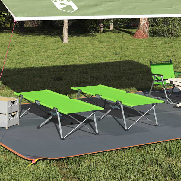 Cama de Camping Dobrável 2 pcs Verde-escuro 62 x 194 x 42 cm