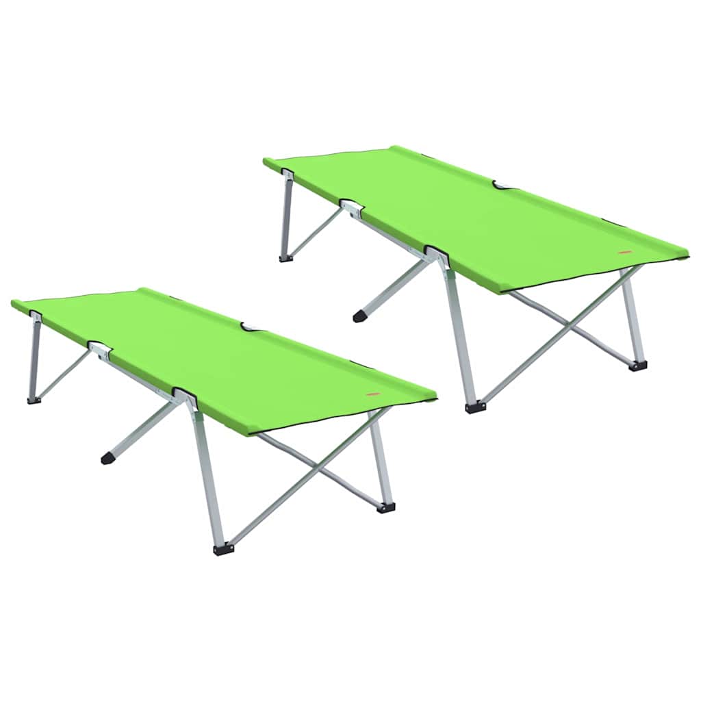 Cama de Camping Dobrável 2 pcs Verde-escuro 62 x 194 x 42 cm