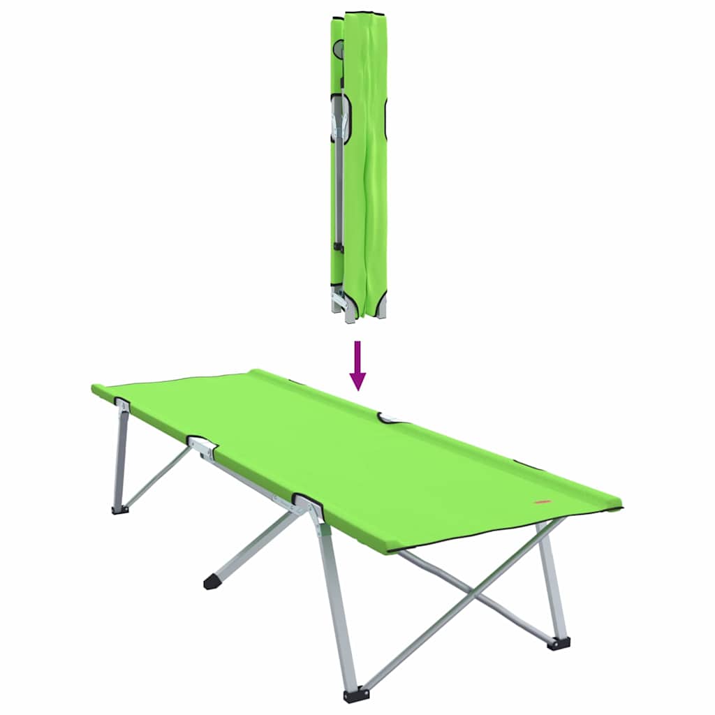Cama de Camping Dobrável 2 pcs Verde-escuro 62 x 194 x 42 cm