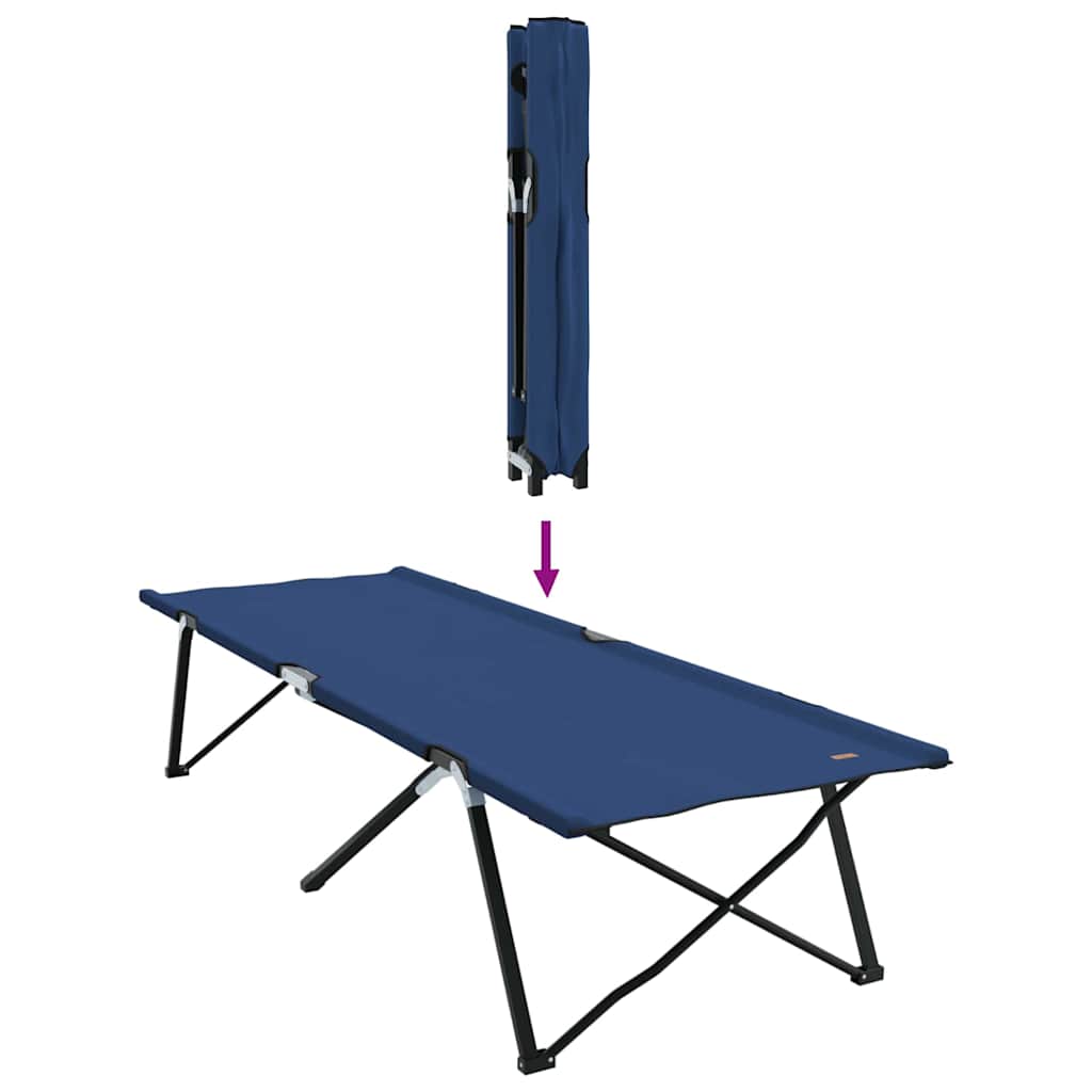 Cama de Camping Dobrável Azul 206 x 76 x 74 cm Tecido Oxford